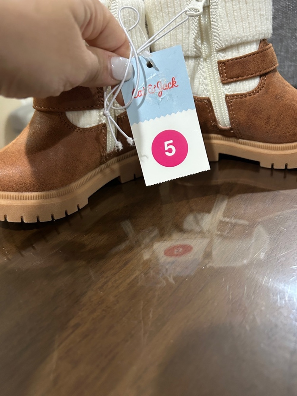 toddler girl boots from Cat & Jack, specifically the Trista Zippered Booties - Picture 3 of 4
